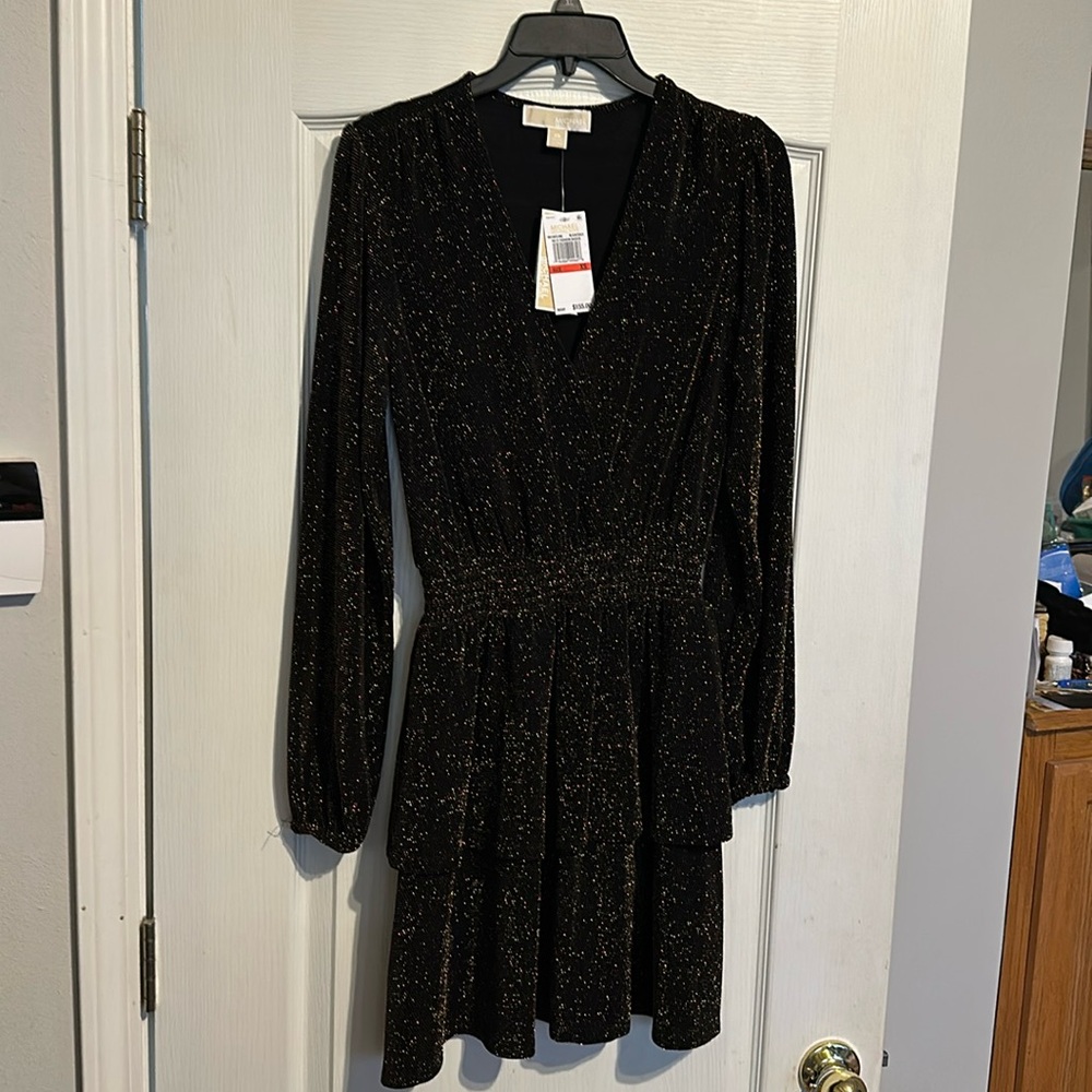 New with tags Michael Kors blk and brown sparkle dress
